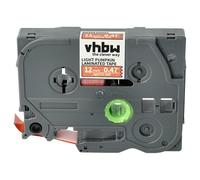 vhbw Ruban compatible avec Brother PT D202, D210, D210BK imprimante d'étiquettes 8m x 12mm Blanc sur Orange, laminée