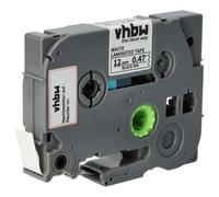 vhbw Ruban compatible avec Brother PT D210, D210BK, D210VP, D201CS, D215e, D202 imprimante d'étiquettes 4m x 12mm Noir sur Blanc, laminée