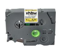 vhbw Ruban compatible avec Brother PT D210, D400, D210VP, D215e imprimante d'étiquettes 8m x 6mm Noir sur Jaune, extraforte, laminée