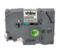 vhbw Ruban compatible avec Brother PT D210VP, D215e, D210BK imprimante d'étiquettes 8m x 12mm Blanc sur Transparent, extraforte, laminée