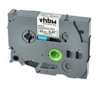 vhbw Ruban compatible avec Brother PT D400, D400VP, D450, 9600, 9800PCN, 9700PC, D200, D200VP imprimante d'étiquettes 12mm Noir sur Blanc