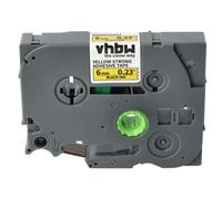 vhbw Ruban compatible avec Brother PT D450, D450VP, D400AD, D400VP imprimante d'étiquettes 8m x 6mm Noir sur Jaune, extraforte, laminée