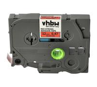 vhbw Ruban compatible avec Brother PT D600, D450, D450VP, D400VP imprimante d'étiquettes 8m x 12mm Noir sur Rouge, extraforte, laminée