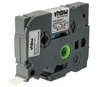 vhbw Ruban compatible avec Brother PT D600, D450, D450VP imprimante d'étiquettes 4m x 12mm Noir sur Blanc avec coeurs roses, laminée