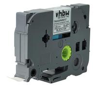 vhbw Ruban compatible avec Brother PT D600, D450, D450VP imprimante d'étiquettes 8m x 12mm Noir sur Transparent, extraforte, laminée