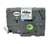 vhbw Ruban compatible avec Brother PT D600, D600VP, E100, E100VP imprimante d'étiquettes 4m x 12mm Bleu sur Blanc, plastique, thermocollant