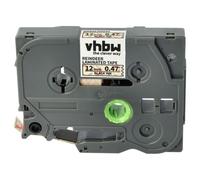 vhbw Ruban compatible avec Brother PT D600VP, E100B, E100, E100VP imprimante d'étiquettes 8m x 12mm Noir sur Blanc/Rouge rennes, laminée