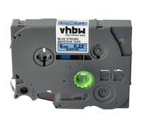vhbw Ruban compatible avec Brother PT E110, E105, E110VP, E100VP imprimante d'étiquettes 8m x 6mm Noir sur Bleu, extraforte, laminée