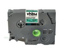 vhbw Ruban compatible avec Brother PT E110, E105, E110VP, E100VP imprimante d'étiquettes 8m x 6mm Noir sur Vert, extraforte, laminée