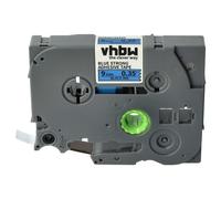 vhbw Ruban compatible avec Brother PT E110, E105, E110VP, E100VP imprimante d'étiquettes 8m x 9mm Noir sur Bleu, extraforte, laminée