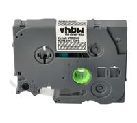 vhbw Ruban compatible avec Brother PT E110, E300, E105, E110VP imprimante d'étiquettes 8m x 6mm Blanc sur Transparent extraforte, laminée