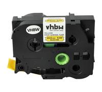 vhbw Ruban compatible avec Brother PT E500, E500VP, E550W, E550WVP imprimante d'étiquettes Noir sur Jaune, cassette de gaine thermorétractable