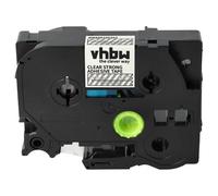 vhbw Ruban compatible avec Brother PT E500VP, E300VP, E500 imprimante d'étiquettes 8m x 18mm Blanc sur Transparent, extraforte, laminée
