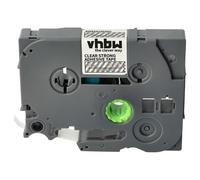 vhbw Ruban compatible avec Brother PT E500VP, E300VP, E500 imprimante d'étiquettes 8m x 6mm Blanc sur Transparent extraforte, laminée