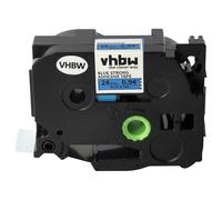 vhbw Ruban compatible avec Brother PT E500VP, E550W, E550WVP imprimante d'étiquettes 8m x 24mm Noir sur Bleu, extraforte, laminée