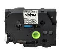 vhbw Ruban compatible avec Brother PT E550W, E550WVP, E800W imprimante d'étiquettes 8m x 18mm Noir sur Transparent, flexible, laminée
