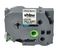 vhbw Ruban compatible avec Brother PT E550W, E550WVP, E800W imprimante d'étiquettes 8m x 24mm Noir sur Transparent, extraforte, laminée