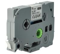 vhbw Ruban compatible avec Brother PT GL1000, GL200, GL100 imprimante d'étiquettes 8m x 6mm Noir sur Transparent, flexible, laminée