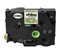 vhbw Ruban compatible avec Brother PT H 500 Li, P 700, RL 700 S, E 500 VP, H 500 imprimante d'étiquettes 18mm Noir sur Jaune paillettes