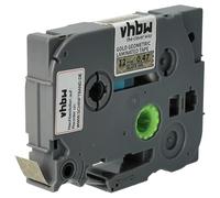 vhbw Ruban compatible avec Brother PT H100LB, H100L, H100R, H100P imprimante d'étiquettes 4m x 12mm Noir sur Or (géométrique), laminée