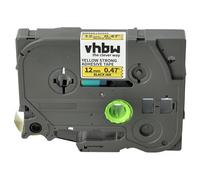 vhbw Ruban compatible avec Brother PT H101, H100LB, H100R, H100P imprimante d'étiquettes 8m x 12mm Noir sur Jaune, extraforte, laminée