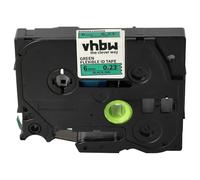 vhbw Ruban compatible avec Brother PT H101C, H101, H100LB, H100R imprimante d'étiquettes 8m x 6mm Noir sur Vert, flexible, laminée