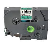 vhbw Ruban compatible avec Brother PT H107B, H105NB, H105WB, H105WN imprimante d'étiquettes 8m x 9mm Noir sur Vert, flexible, laminée