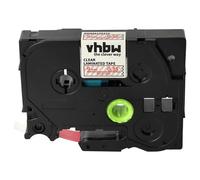 vhbw Ruban compatible avec Brother PT H107B, H300, H300LI, H105WN, H200, H110 imprimante d'étiquettes 8m x 9mm Rouge sur Transparent, laminée