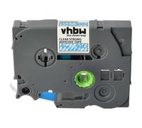 vhbw Ruban compatible avec Brother PT H107B, H500, H300, H300LI, H200, H110 imprimante d'étiquettes 8m x 6mm Bleu sur Transparent, laminée