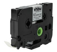 vhbw Ruban compatible avec Brother PT H300LI, H500 imprimante d'étiquettes 1,5m x 11,7mm Noir sur Blanc, cassette de gaine thermorétractable