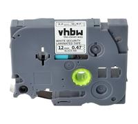 vhbw Ruban compatible avec Brother PT P300BT, P700, R RL-700S, H75S imprimante d'étiquettes 8m x 12mm Noir sur Blanc ruban de sécurité