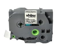 vhbw Ruban compatible avec Brother PT P750TDI, P750W, P900 imprimante d'étiquettes 8m x 24mm Noir sur Transparent, flexible, laminée
