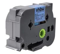 vhbw Ruban compatible avec Brother PT P750TDI, P750W, P900, P900NW imprimante d'étiquettes 8m x 24mm Noir sur Bleu, flexible, laminée
