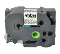 vhbw Ruban compatible avec Brother PT P750W, P900, P900NW imprimante d'étiquettes 8m x 24mm Blanc sur Transparent, extraforte, laminée