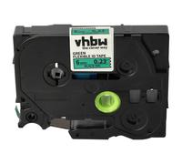 vhbw Ruban compatible avec Brother PT P900W, P950NW, P950W, P900NW imprimante d'étiquettes 8m x 6mm Noir sur Vert, flexible, laminée