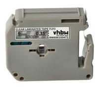 vhbw Ruban compatible avec Brother PT PT-100, PT-65, PT-55S, M95, PT-55BM, BB4, PT-110 imprimante d'étiquettes 9mm Noir sur Transparent
