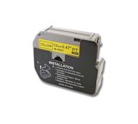 vhbw Ruban compatible avec Brother PT PT-100, PT-65SB, PT-65, PT-55S, PT-55BM, BB4, PT-110 imprimante d'étiquettes 12mm Noir sur Jaune