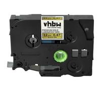vhbw Ruban compatible avec Brother PT PT-H100, PT-GL-100, PT-H100LB imprimante d'étiquettes 5m x 12mm Noir sur Or premium, laminée