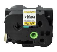 vhbw Ruban compatible avec Brother PT PTE500, PT9800PCN, PTE300, PTE100 imprimante d'étiquettes 8m x 36mm Noir sur Jaune, extraforte