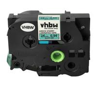 vhbw Ruban compatible avec Brother PT RL700S imprimante d'étiquettes 8m x 24mm Noir sur Vert, laminée