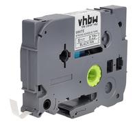 vhbw Ruban compatible avec Brother PT ST1150D, ST5 imprimante d'étiquettes 8m x 6mm Noir sur Blanc, extraforte, laminée