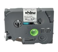 vhbw Ruban compatible avec Brother ST 1150, 1150DX, 5 imprimante d'étiquettes 8m x 12mm Noir sur Transparent mat