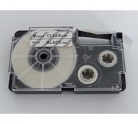 vhbw Ruban compatible avec Casio KL-200, KL-130, KL-100E, KL-120, KL-1500, CW-L300 imprimante d'étiquettes 8m x 9mm Noir sur Transparent