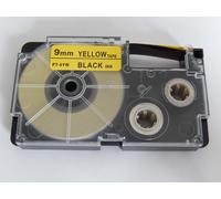 vhbw Ruban compatible avec Casio KL-200, KL-130, KL-100E, KL-120, KL-1500, CW-L300 imprimante d'étiquettes 8m x 9mm Noir sur Jaune