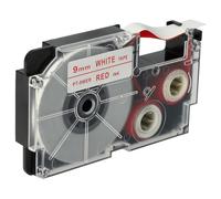 vhbw Ruban compatible avec Casio KL-200, KL-2000, KL-130, KL-100E, KL-120, KL-1500, CW-L300 imprimante d'étiquettes 8m x 9mm Rouge sur Blanc
