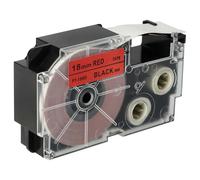 vhbw Ruban compatible avec Casio KL-200, KL-2000, KL-300, KL-200E, KL-60 imprimante d'étiquettes 8m x 18mm Noir sur Rouge, pet+ RESIN
