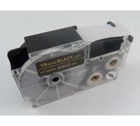 vhbw Ruban compatible avec Casio KL-2000, KL-60, KL-70E, KL-300, KL-7000, KL-200E imprimante d'étiquettes 18mm Or sur Noir, pet+ RESIN