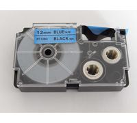 vhbw Ruban compatible avec Casio KL-750E, KL-8200, KL-8100, KL-7400, KL-820, KL-780 imprimante d'étiquettes 8m x 12mm Noir sur Bleu