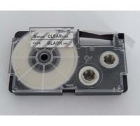 vhbw Ruban compatible avec Casio KL-C500, KL-8200, KL-P1000, KL-HD1, KL-G2 imprimante d'étiquettes 8m x 9mm Noir sur Transparent