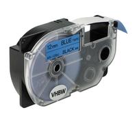 vhbw Ruban compatible avec Casio KL-C500, KL-P1000, KL-HD1, KL-G2 imprimante d'étiquettes 8m x 12mm Noir sur Bleu